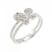 K18WG バタフライ ダイヤモンド リング 0.20CT