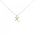 K18YG イニシャルK ダイヤモンド ネックレス 0.05CT