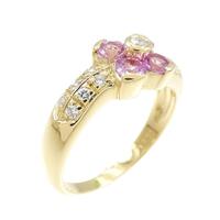 K18YG フラワー サファイヤ リング 0.54CT 拡散処理未検査