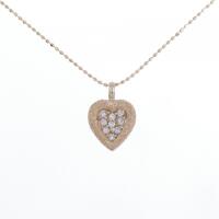 K18PG ハート ダイヤモンド ネックレス 0.11CT