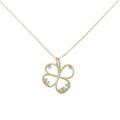 K18YG クローバー ダイヤモンド ネックレス 0.07CT