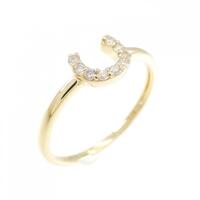 K18YG ホースシュー ダイヤモンド リング 0.06CT