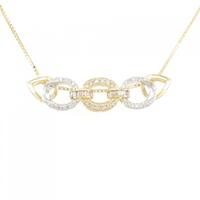 K18YG/K18WG ダイヤモンド ネックレス 0.43CT
