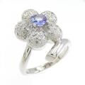 PT フラワー タンザナイト リング 0.37CT