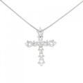 PT1000/PT クロス ダイヤモンド ネックレス 0.18CT