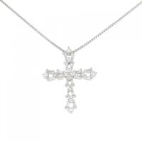 PT1000/PT クロス ダイヤモンド ネックレス 0.18CT