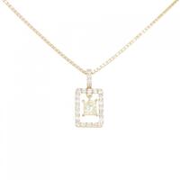 K18PG ダイヤモンド ネックレス 0.328CT VLY VS2 プリンセスカット