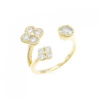 K18YG フラワー ダイヤモンド ピンキーリング 0.43CT