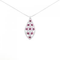 750WG/K18WG ルビー ネックレス 0.90CT