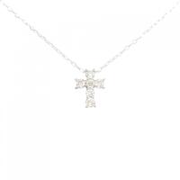 K18WG クロス ダイヤモンド ネックレス 0.30CT
