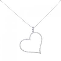 K18WG ハート ダイヤモンド ネックレス 0.50CT