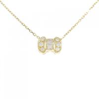 K18YG リボン ダイヤモンド ネックレス 0.65CT