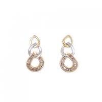 K18スリーカラー ダイヤモンド ピアス 0.30CT