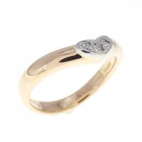 K18PG/PT ハート ダイヤモンド リング 0.019CT