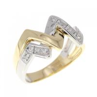 K18YG/PT ダイヤモンド リング 0.07CT