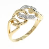 K18YG/PT ダイヤモンド リング 0.03CT