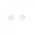 K18WG ハート ダイヤモンド ピアス 0.12CT