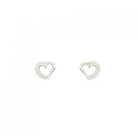 K18WG ハート ダイヤモンド ピアス 0.12CT
