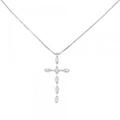 K18WG クロス ダイヤモンド ネックレス 0.15CT