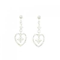 K18WG ハート ダイヤモンド ピアス 0.72CT