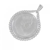 PT(枠) ダイヤモンド コイン ペンダント 0.45CT