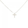 K18YG クロス ダイヤモンド ネックレス 0.09CT