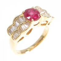 K18YG ルビー リング 1.04CT