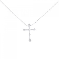 K18WG クロス ダイヤモンド ネックレス 0.06CT