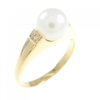 K18YG アコヤパール リング 6.6mm