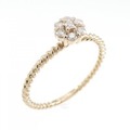 K18PG フラワー ダイヤモンド リング 0.11CT