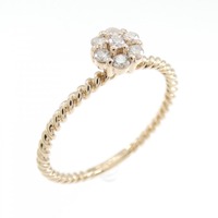 K18PG フラワー ダイヤモンド リング 0.11CT
