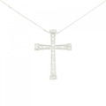 K18WG クロス ダイヤモンド ネックレス 0.50CT