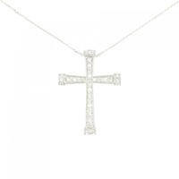 K18WG クロス ダイヤモンド ネックレス 0.50CT