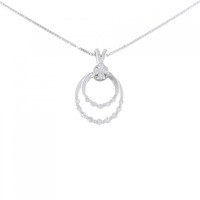 K18WG/750WG フラワー ダイヤモンド ネックレス 0.50CT