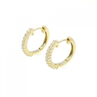 K18YG フープ ダイヤモンド ピアス 0.30CT