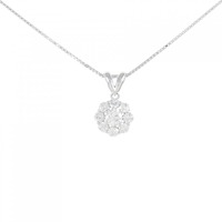 K14WG フラワー ダイヤモンド ネックレス 0.52CT