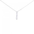 K18WG スリーストーン ダイヤモンド ネックレス 0.51CT