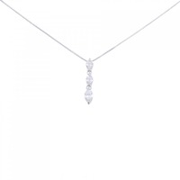 K18WG スリーストーン ダイヤモンド ネックレス 0.51CT