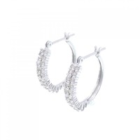 K18WG フープ ダイヤモンド ピアス 0.50CT
