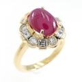 K18YG ルビー リング 2.92CT