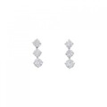 K14WG スリーストーン ダイヤモンド ピアス 1.00CT