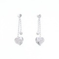 K18WG ハート ダイヤモンド ピアス 0.08CT