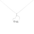 PT ハート × フラワー ダイヤモンド ネックレス 0.04CT