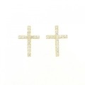 【新品】K18YG クロス ダイヤモンド ピアス 0.40CT