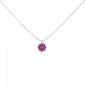 K18WG フラワー ルビー ネックレス 0.13CT