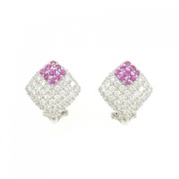 K18WG/K14WG ルビー ピアス 0.42CT