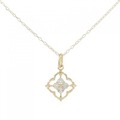 K18YG フラワー ダイヤモンド ネックレス 0.15CT