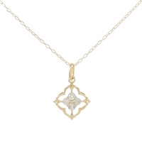K18YG フラワー ダイヤモンド ネックレス 0.15CT