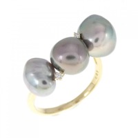 K18YG 黒蝶パール リング