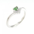 PT ハート グリーンガーネット リング 0.12CT